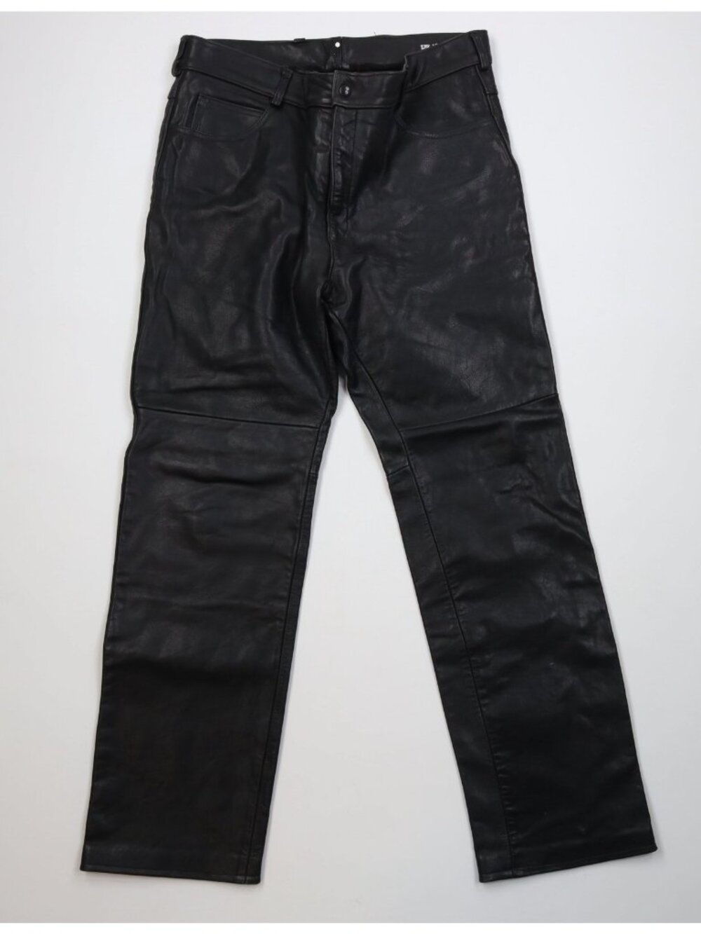 Vintage 70s Mens 38x32 Heavyweight Wide Leg Leather Pants Dom Goth Biker USA